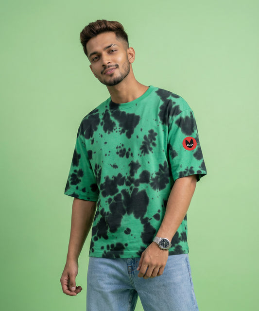 GREEN MIRAGE | UNISEX TIE DYE OVERSIZED T-SHIRT