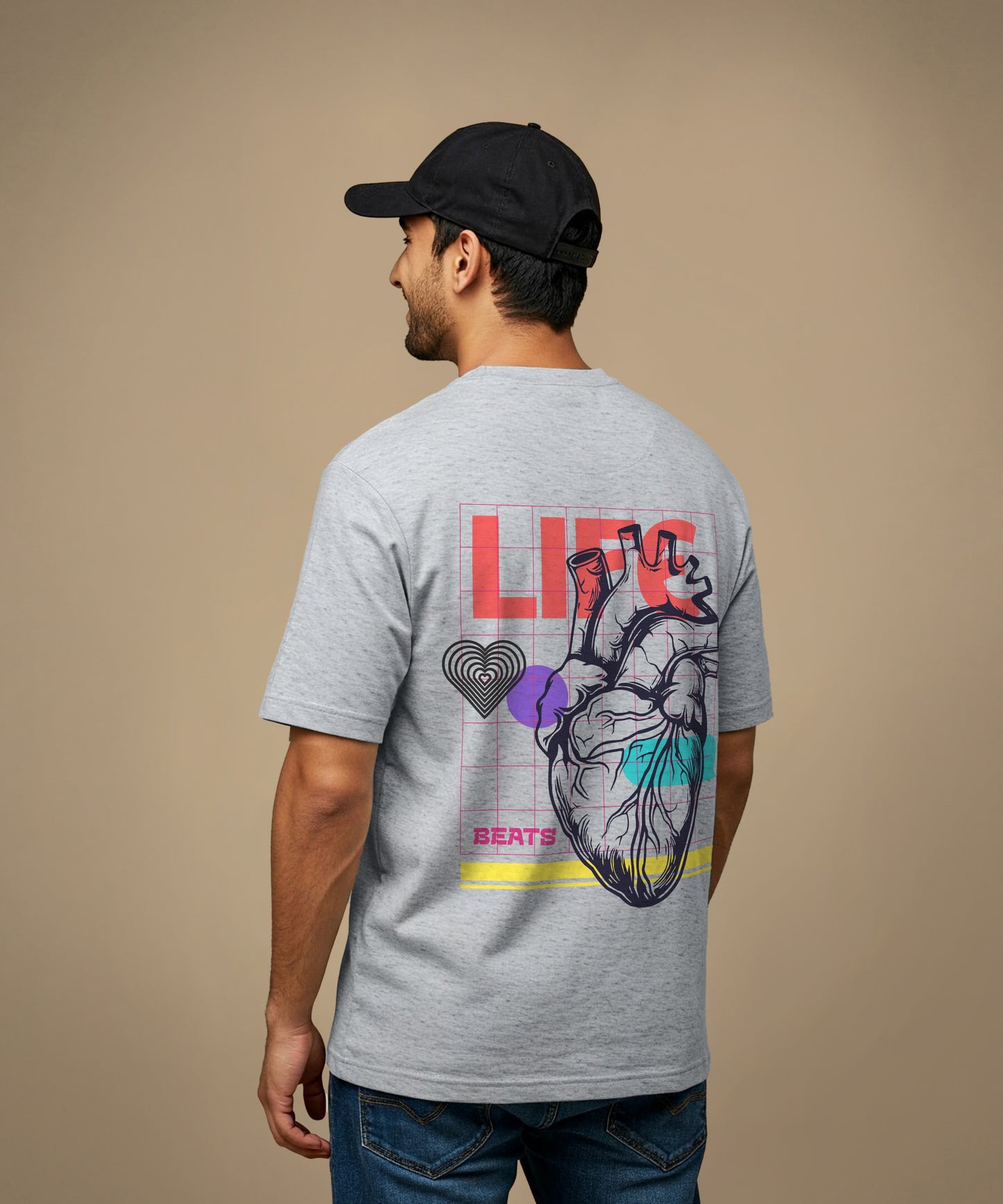 LIFE BEATS | UNISEX OVERSIZED T-SHIRT