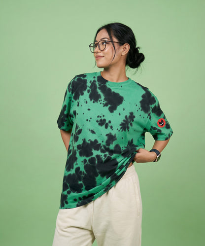 GREEN MIRAGE | UNISEX TIE DYE OVERSIZED T-SHIRT