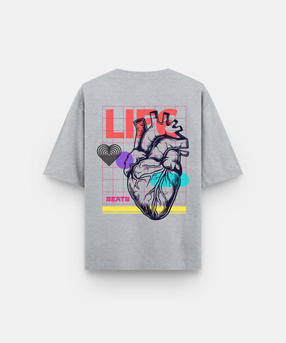 LIFE BEATS | UNISEX OVERSIZED T-SHIRT