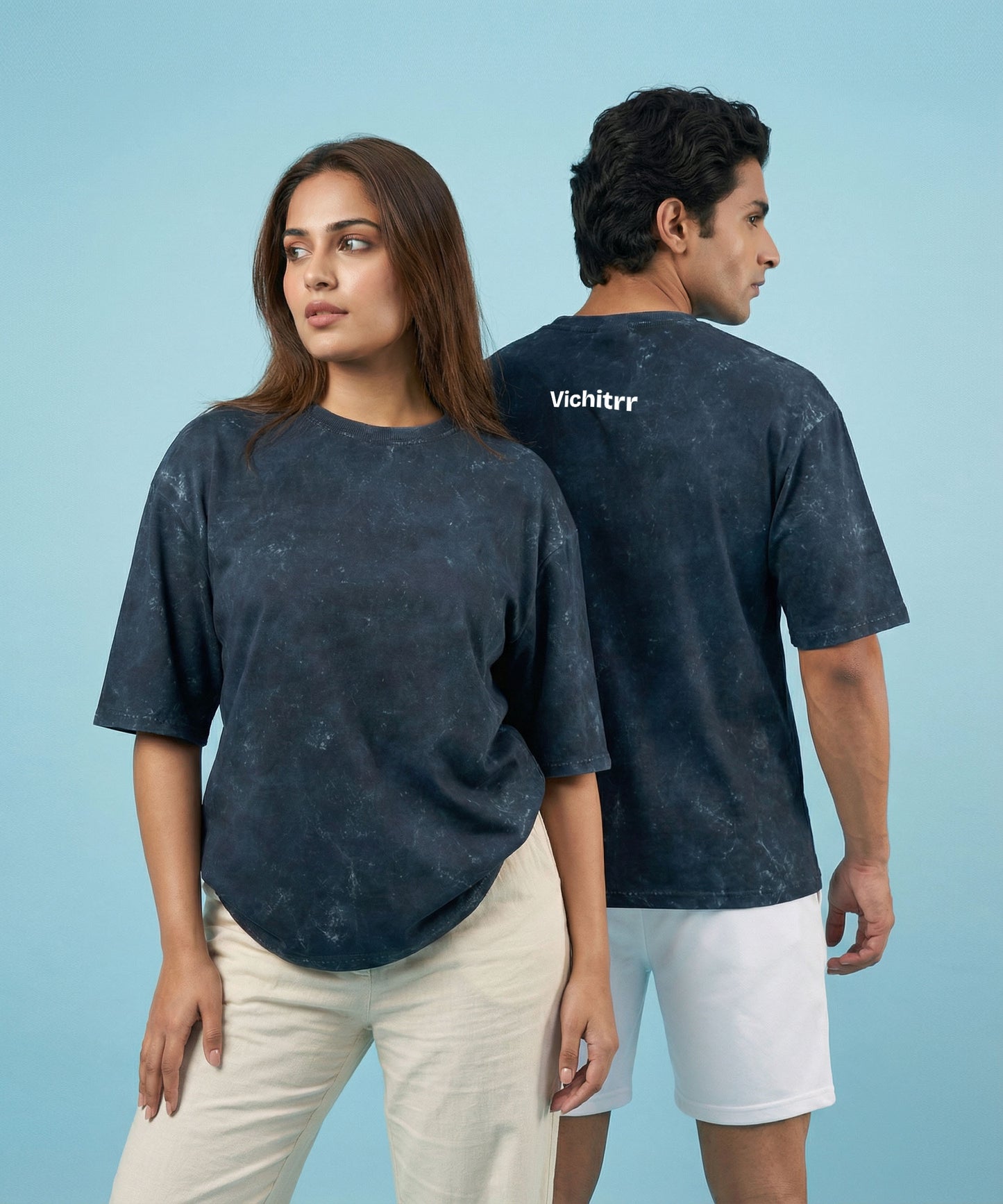 NAVY FLUX | UNISEX ACID WASH OVERSIZED T-SHIRT