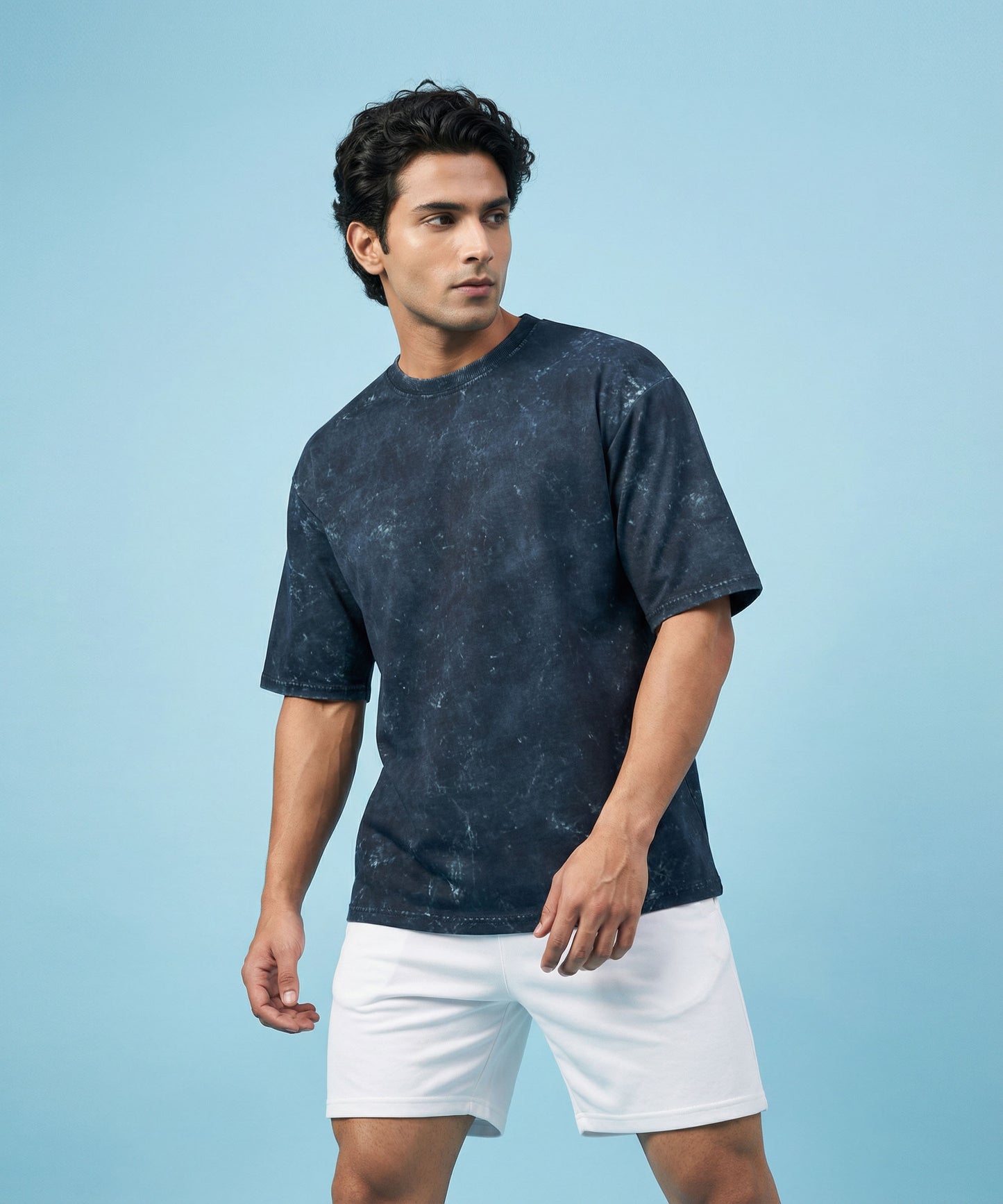 NAVY FLUX | UNISEX ACID WASH OVERSIZED T-SHIRT