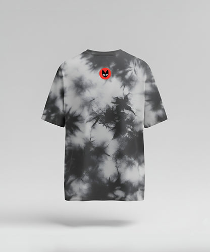 WHITE GLITCH | UNISEX TIE DYE OVRESIZED T-SHIRT